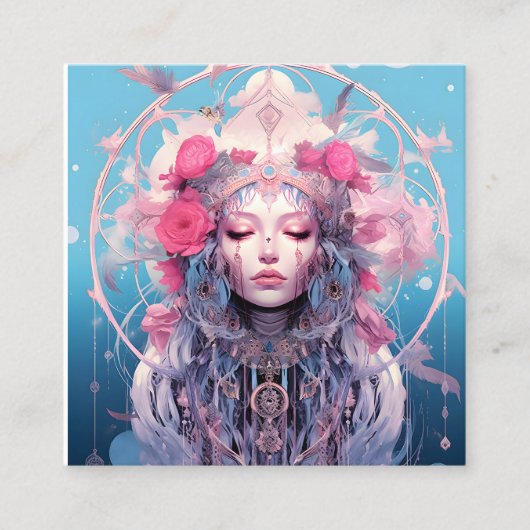 Hemelse Droom Wever Vierkante Visitekaartje (Voorkant)