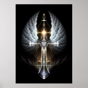 Hemelse DwarsFractal van de Vleugel van de Engel Poster
