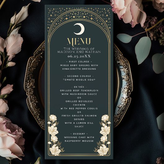 Hemelse Elegante Arch Art Nouveau bruiloft Menu