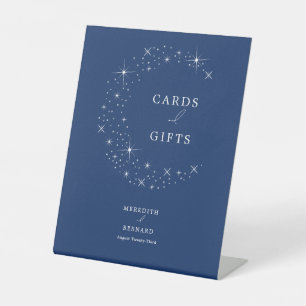 Hemelse Elegante Maan Huwelijkskaarten en Cadeaus Reclamebord Met Voetstuk