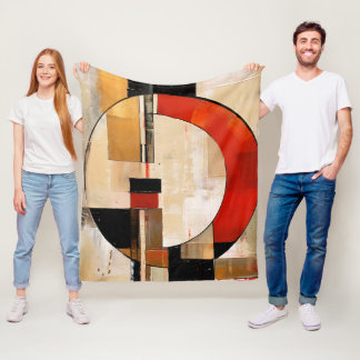 Hemelse Elegantie: Abstracte Verkenning in Beige Fleece Deken