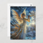Hemelse Fanfare Angel speelt trompet Briefkaart (Voorkant / Achterkant)