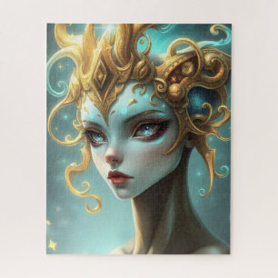 Hemelse Fantasie Godin met Gouden Zonnekroon Legpuzzel