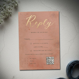 Hemelse Galaxy Sterren Blozen Roze Gloed Trouw QR RSVP Kaartje