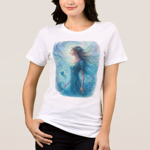 Hemelse Geest in Wervelende Kosmos Tri-Blend Shirt