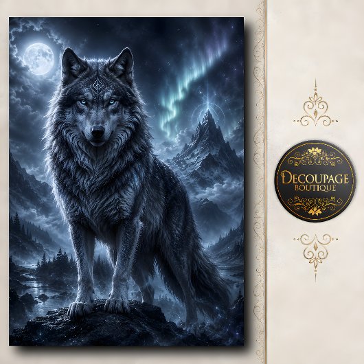 Hemelse Geest Wolf Decoupage Tissuepapier