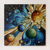 hemelse Glas in lood puzzel (Horizontaal)