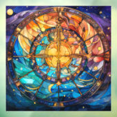 Hemelse Glazen in lood vensterbinding Raamsticker (Vel 3)