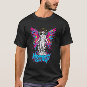 Hemelse Glitch Engel Grafische Heren T-shirt