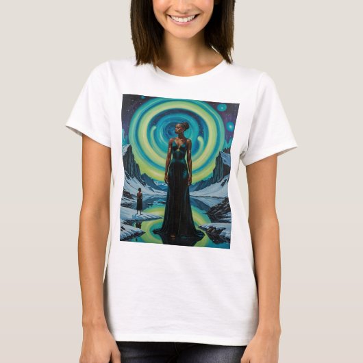 Hemelse Godin Kosmisch Dreamscape T-shirt (Voorkant)