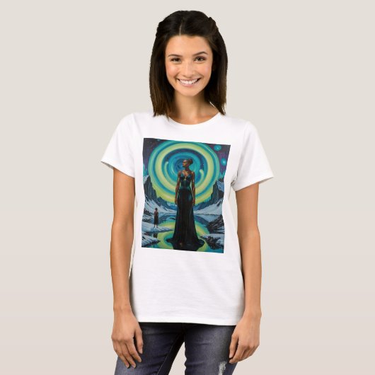 Hemelse Godin Kosmisch Dreamscape T-shirt (Voorkant volledig)