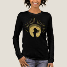 Hemelse Godin Silhouet in Gouden Aura Kunst