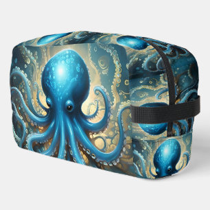 Hemelse Golven: De Blauwe Octopus Fractale Kunst Toilettasje