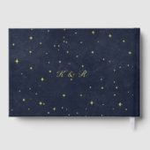 Hemelse gouden halve maan bruiloft gastenboek (Achterkant)