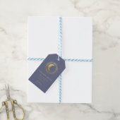 hemelse gouden maan met labels voor datumfoto's cadeaulabel (Met Touw)
