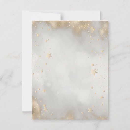 Hemelse Gouden Sterren Floral Moon Kaart (Achterkant)