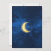 Hemelse Gouden Sterren Middenblauw Romantisch Kaart (Achterkant)