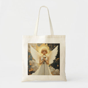 Hemelse Gratie Prachtige Engel en Roos Tote Bag