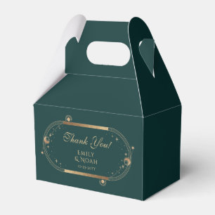 Hemelse Groene Gouden Zon Maan Sterren Wedding Bedankdoosjes