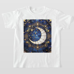 Hemelse Halvemaan Versierd Gebrandschilderd Maan T-shirt