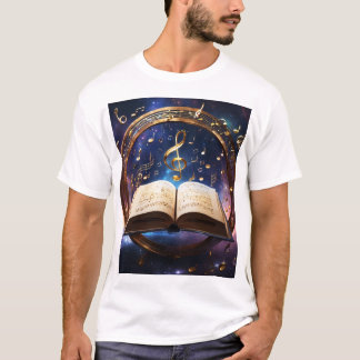 Hemelse Harmonie: Boek van Kosmische Melodieën T-shirt