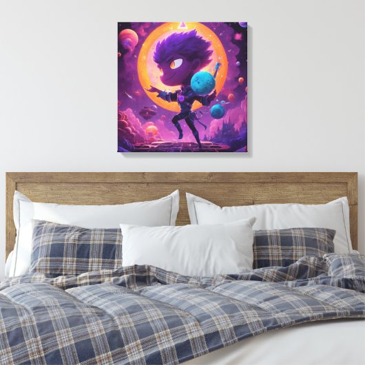 Hemelse Harmonie: Esthetische Space Vision Art Canvas Afdruk (Insitu (Slaapkamer))