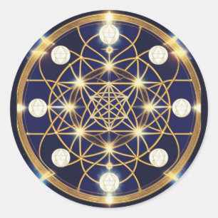 Hemelse Harmonie – Het Licht Binnen het Raster Ronde Sticker