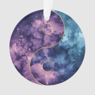 Hemelse Harmonie: Waterverf Nevel Yin Yang Ornament