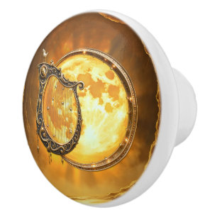Hemelse Harp van de Gouden Maan. Keramische Knop