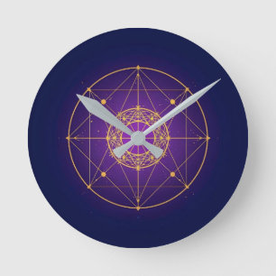 Hemelse Heilige Mandala – Mystieke Geometrie Ronde Klok