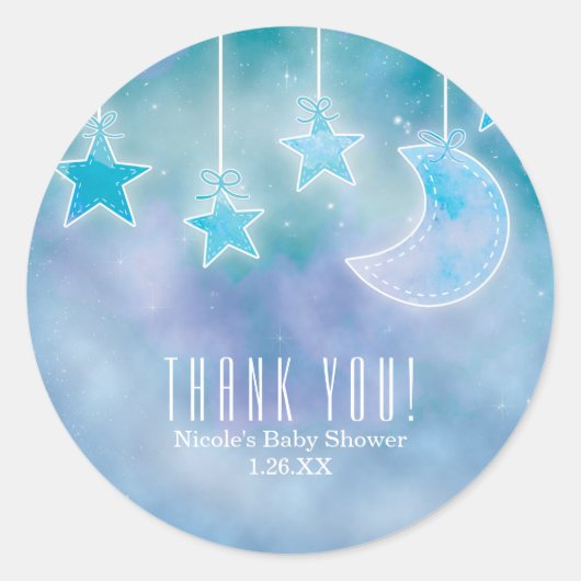 Hemelse hemelsterrenstelsel baby shower favorietst ronde sticker (Voorkant)