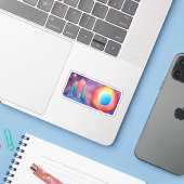 Hemelse Horizons Sticker (Laptop met iPhone)