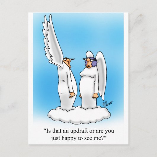 Hemelse Humor Angel Cartoon Gift! Briefkaart (Voorkant)