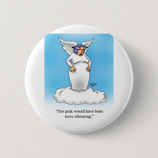 Hemelse Humor Angel Cartoon Gift! Ronde Button 5,7 Cm (Voorkant)