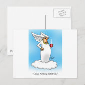 Hemelse Humor Angel Coffee Cartoon Gift! Briefkaart (Voorkant / Achterkant)
