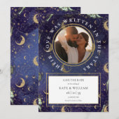 Hemelse Huwelijksfoto Geschreven in de Sterren Save The Date (Voorkant / Achterkant)