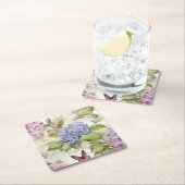 Hemelse Hydrangea Harmonie Vierkante Kartonnen Onderzetter (Insitu)