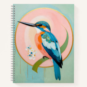 Hemelse IJsvogel: Een Studie in Azuur en Goud Notitieboek