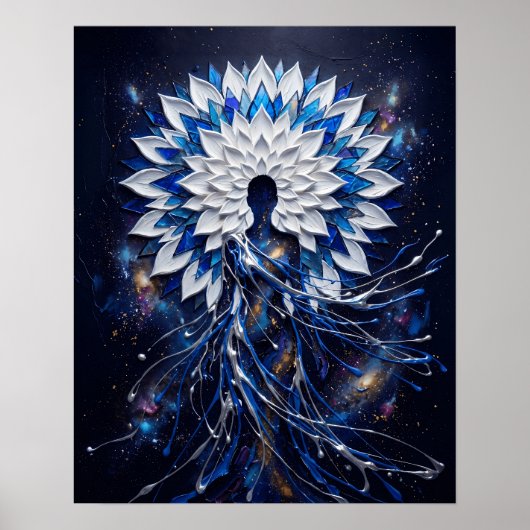 Hemelse Impasto Mandala Godin Poster (Voorkant)