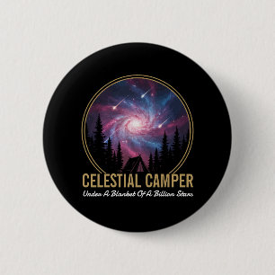 Hemelse Kampeerder Galaxy Nacht Scène Ronde Button 5,7 Cm