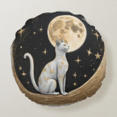 Hemelse kat cadeau voor kattenliefhebbers rond kussen (Achterkant)