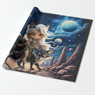 Hemelse Kitsune – Bewaker van de Vier Staarten. Cadeaupapier