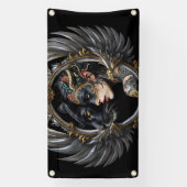 Hemelse Kitsune – Bewaker van de Vier Staarten. Spandoek (Verticaal)