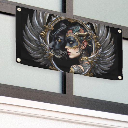 Hemelse Kitsune – Bewaker van de Vier Staarten. Spandoek (Buitenkant Gebouw)