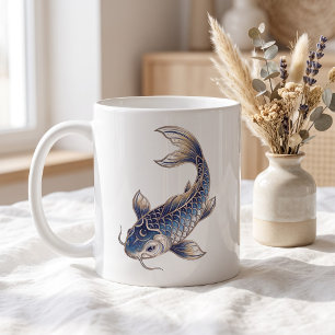 Hemelse Koi Vis Mok Luxe Lijnkunst