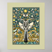 Hemelse levensboom: psychedelisch droomlandschap poster (Voorkant)