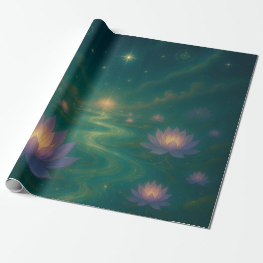 Hemelse Lotus Inpakpapier (Uitgerold)