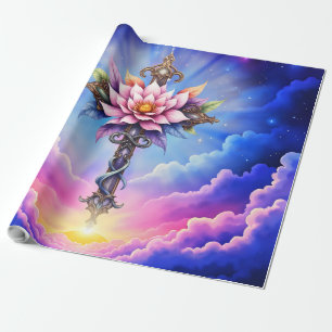 Hemelse Lotus Kruis Cadeaupapier
