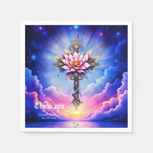 Hemelse Lotus Kruis Servet (Voorkant)