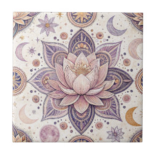 Hemelse Lotus Mandala Spiritueel Ontwerp Patroon Tegeltje